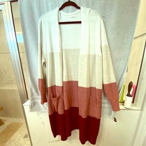 Long multi colored cardigan 3x